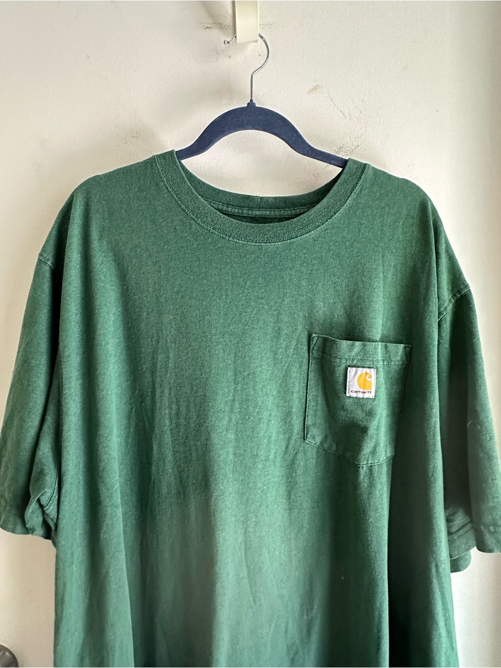 Carhartt Loose Fit 2XL Green Pocket T-Shirt Short Sleeve Workwear Logo Tee - Picture 2 of 6